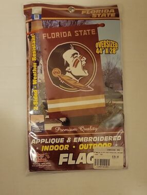 NWT: Party Animal NCAA Florida State Seminoles 2-Sided Flag 44" X 28"